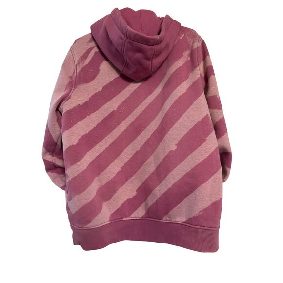 Carhartt Hoodie One of a Kind Bleach Striped Custom Woodrose Women's 8-10 Medium - Picture 2 of 16